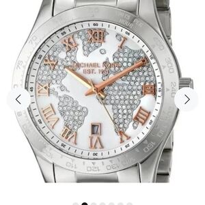 Michael Kors Two-Tone World Map Watch